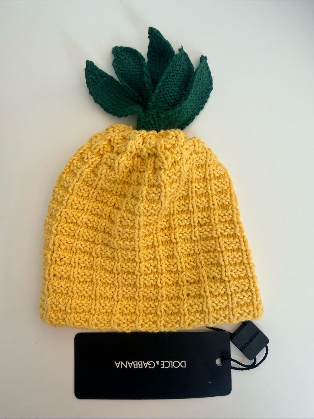 Dolce & Gabbana Baby’s Yellow Pineapple Knit Beanie